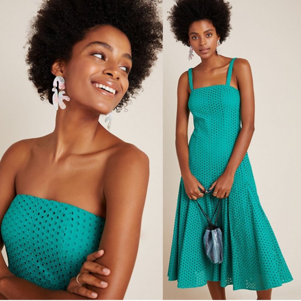 Maeve Lelia Eyelet Midi Dress
